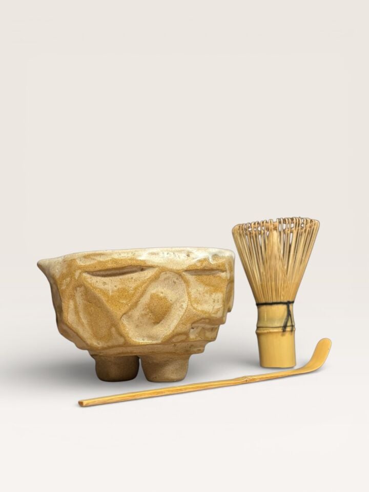 Kurinuki El Yapımı Stoneware Matcha Kasesi – 250 ml