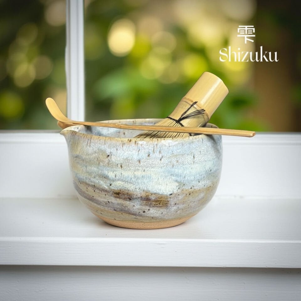 El Yapımı Seramik Matcha Kasesi (Chawan) - Shizuku - Damla