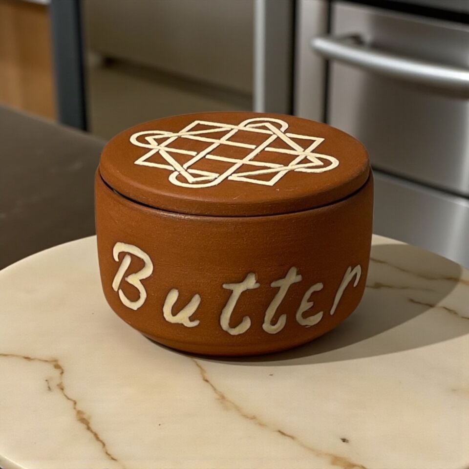 El Yapımı Seramik Tereyağı Kabı -  French Butter Dish