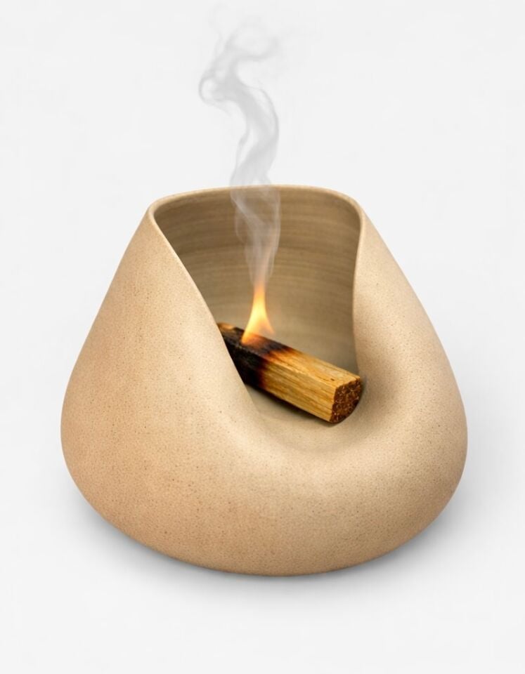 El Yapımı Seramik Palo Santo Tütsülük - Krem