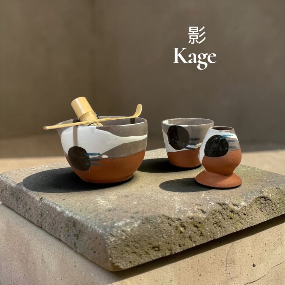 El Yapımı Seramik Matcha Seti (3’lü) - Kage - Gölge