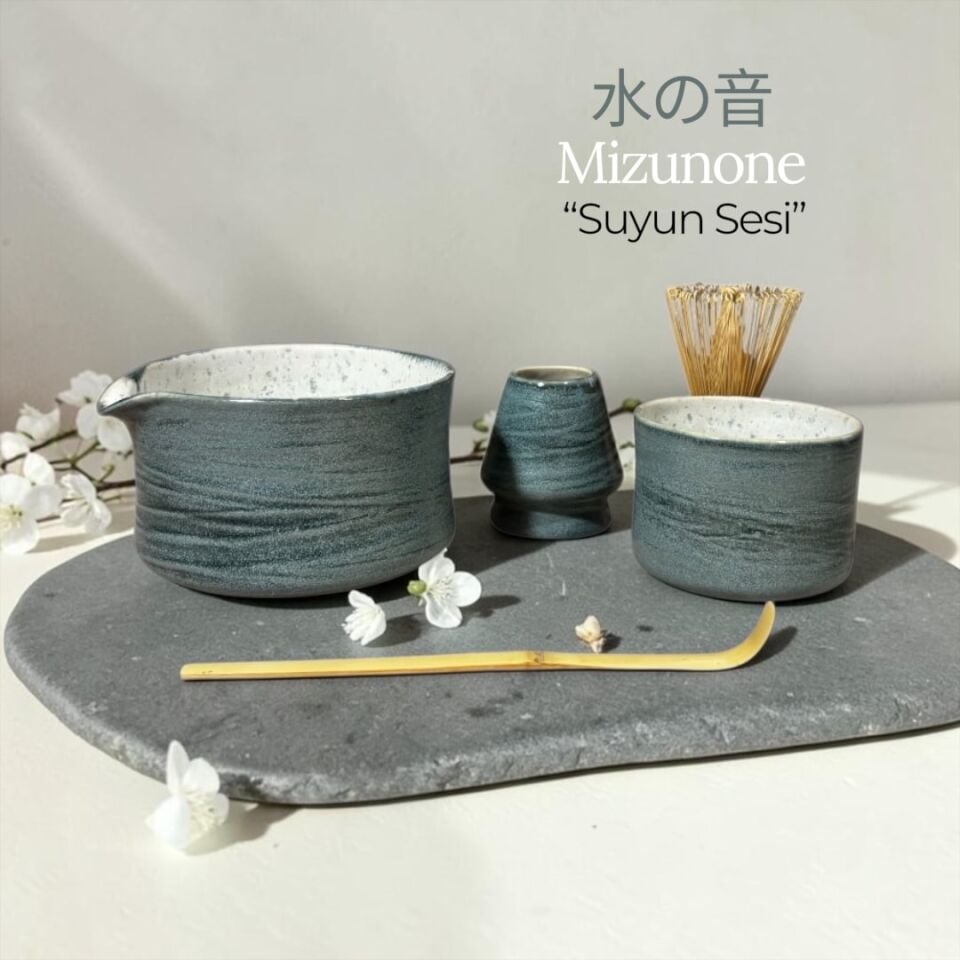 El Yapımı Matcha Seremoni Seti (3 Parça) – Shiro Tsuchi - Beyaz Toprak