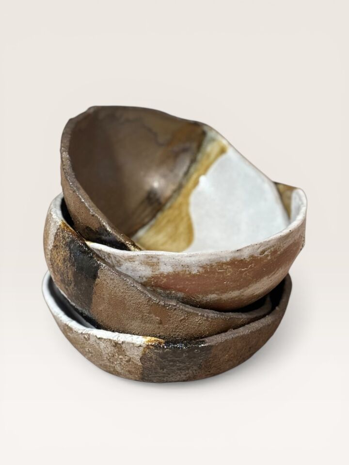 4’lü El Yapımı Stoneware Kase Seti