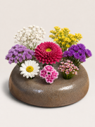 El Yapımı Çok Delikli Seramik Çiçeklik (Flower Frog)