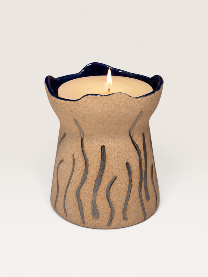 El yapımı Stoneware Mumluk