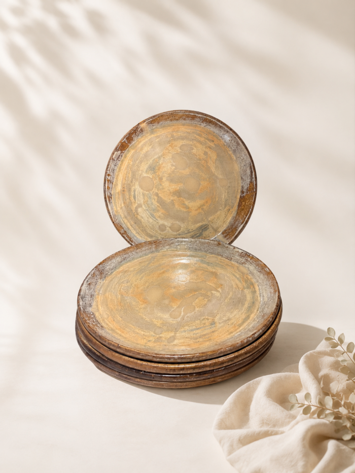 6’lı El Yapımı Stoneware Yemek Tabağı Seti – 24 cm